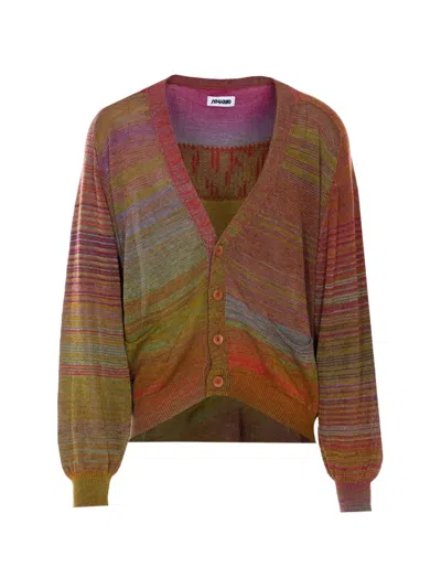 Magliano Grandpa Striped V-neck Cardigan In Multi