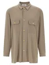 Magliano Khaki Stretch Polyester Vendemmia Shirt In Neutral