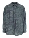 Magliano Casual Shirt With Graphic Print And Front Pocket In Blue