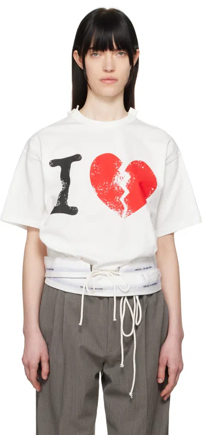 Magliano White 'i Suffer' T-shirt In 10 Merch White