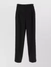 Magliano Wide-leg Wool Trousers With Pockets And Pleats In Black