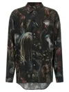 Magliano Wig Motif All-over Print Shirt With Asymmetric Hem In Multi