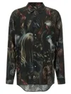 Magliano Wig Motif All-over Print Shirt With Asymmetric Hem In Multi