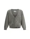 Magliano Grampa Baby Buttoned Cardigan In Gray