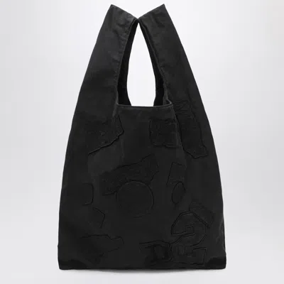 Magliano X D2 Black Canvas Tote With Patches
