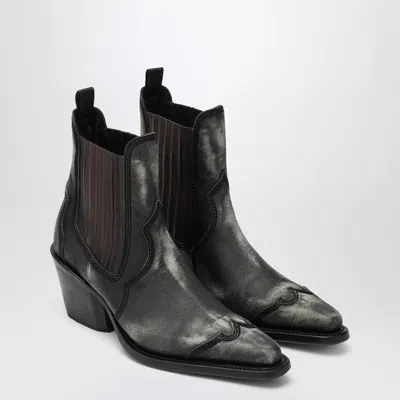 Magliano X D2 Black Cowboy Ankle Boots With Heel