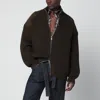 Magliano X D2 Military Green Wool Zip-up Cardigan In Green