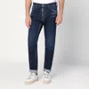 Magliano X D2 Slim Navy Blue Washed-effect Jeans In Animal Print