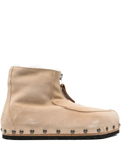 MAGLIANO ZIP-FRONT STUDDED SUEDE BOOTS