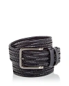 Magnanni Astoria Woven Leather Belt In Navy