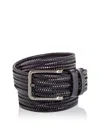 Magnanni Astoria Woven Stretch Leather Belt In Black