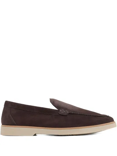 Magnanni Beignet Suede Loafers In Brown