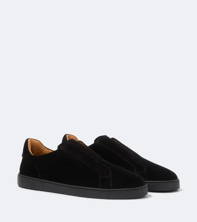 Magnanni Canelo Slip Suede Sneakers In Black