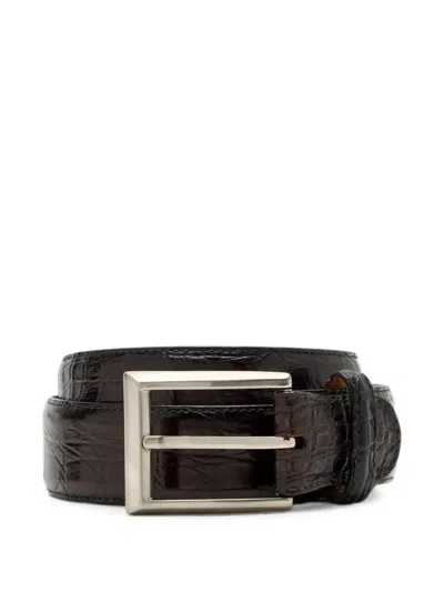 Magnanni Cocoarcade Crocodile-effect Leather Belt In Brown