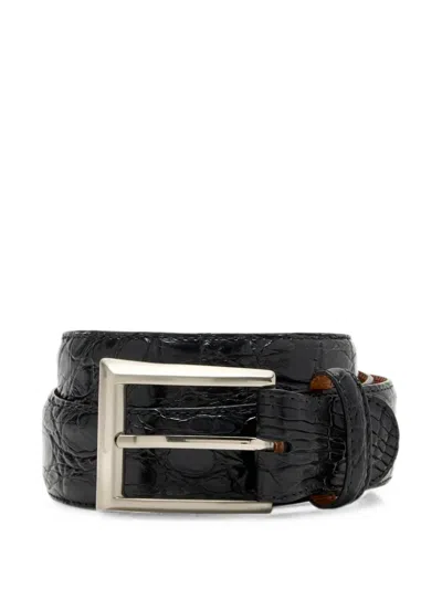 Magnanni Cocoarcade Leather Belt In Black