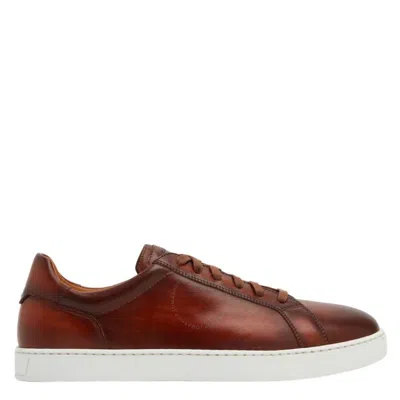 Magnanni ‘ottawa' Midsole Detailing Brushed Leather Sneakers In Brown
