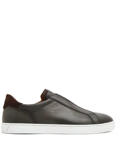 Magnanni Costa Slip-on Leather Trainers In Black