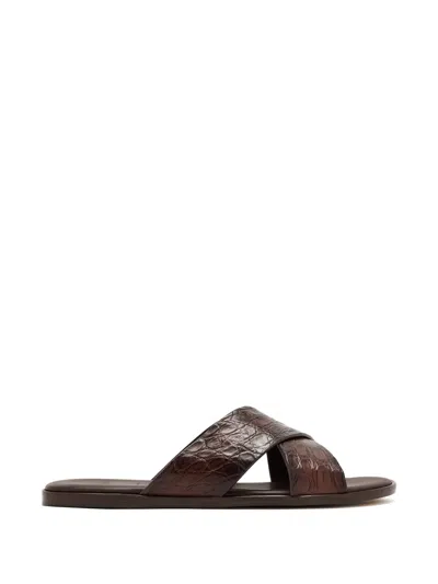 Magnanni Criss-cross Leather Sandals In Multi