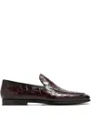 Magnanni Crocodile-embossed Loafers In Brown