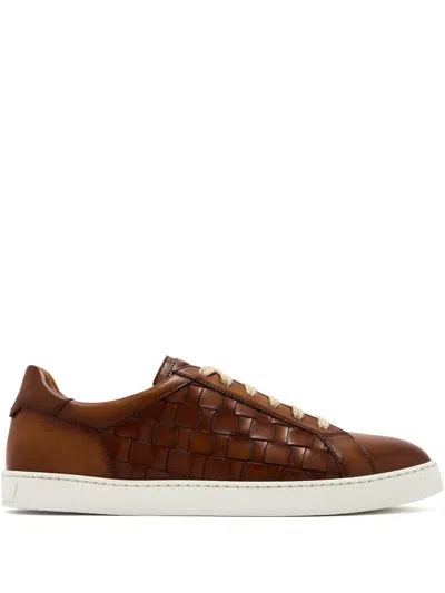 Magnanni Crocodile-embossed Trainers In Brown