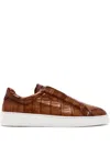 Magnanni Crocodile-embossed Trainers In Brown
