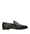Magnanni Crocodile Leather Penny Loafers In Brown