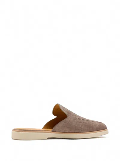 Magnanni Crocodile-effect Suede Mules In Multi