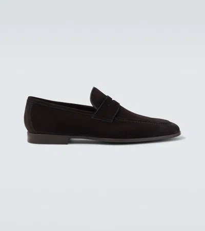 Magnanni Diezma Ii Suede Penny Loafers In Brown
