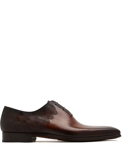 Magnanni Embossed-detail Oxford Shoes In Brown