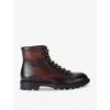 Magnanni Mens Dark Brown Army Leather Ankle Boots In Dark Brown