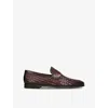 Magnanni Mens Dark Brown Aston Weave Leather Loafers In Dark Brown