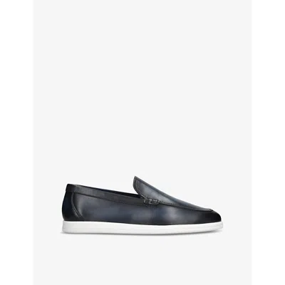 Magnanni Orion Leather Loafers In Navy