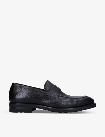 Magnanni Ens  Delos Pebbled-texture Leather Loafers In Black