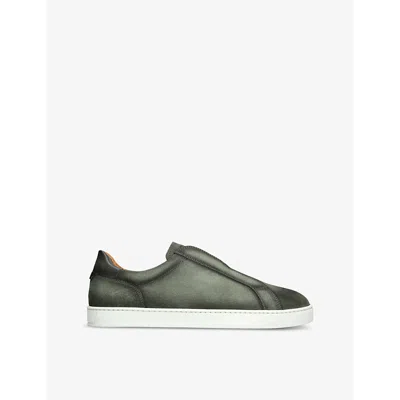 Magnanni Ens  Laceless Panelled Suede Low-top Trainers In Green