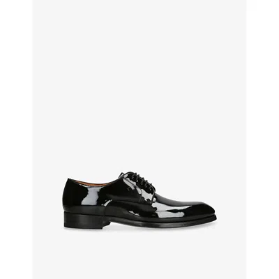 Magnanni Mens Madis Patent-leather Derby Shoes Black Eur 41 / 7 Uk
