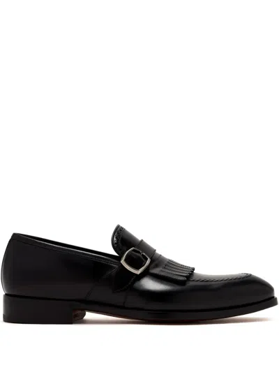 Magnanni Fringed Monk Shoes In Black