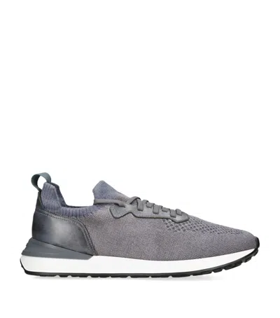 Magnanni Mens Grey Grafton Knitted Low-top Trainers