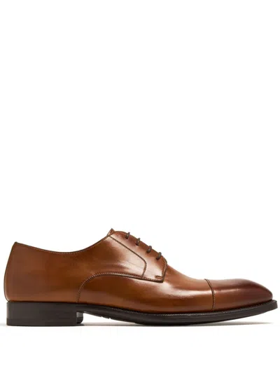 Magnanni Men's Alva Rubber Sole Leather Derby Shoes In Tabaco