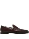 Magnanni Herman Woven-leather Loafers In Brown