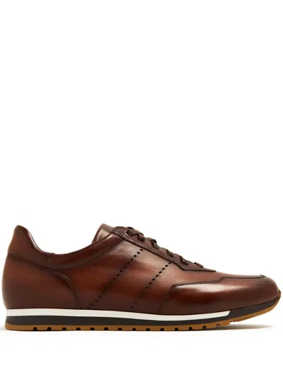 Magnanni Lace-up Leather Sneakers In Braun