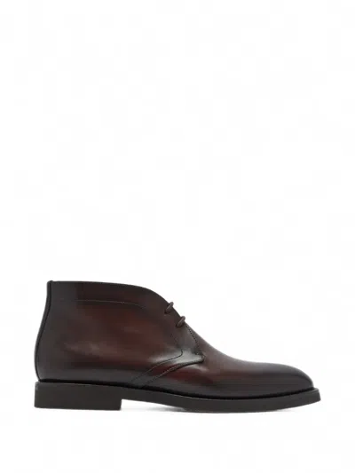 Magnanni Lace-up Leather Desert Boots In Brown