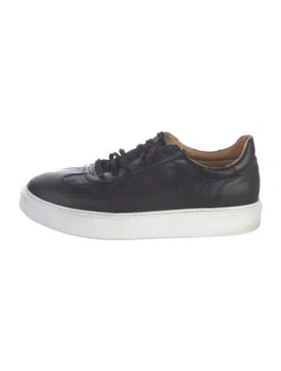 Pre-owned Magnanni Leather Animal Print Sneakers In Blue