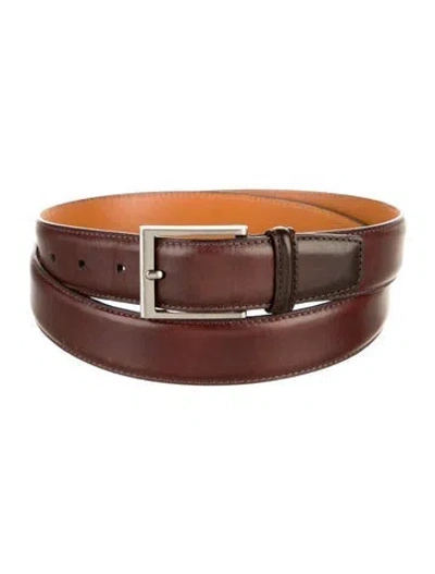 Pre-owned Magnanni Leather Belt In Burgundy