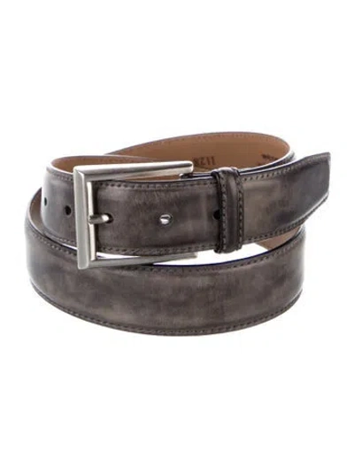 Pre-owned Magnanni Leather Belt In Grey