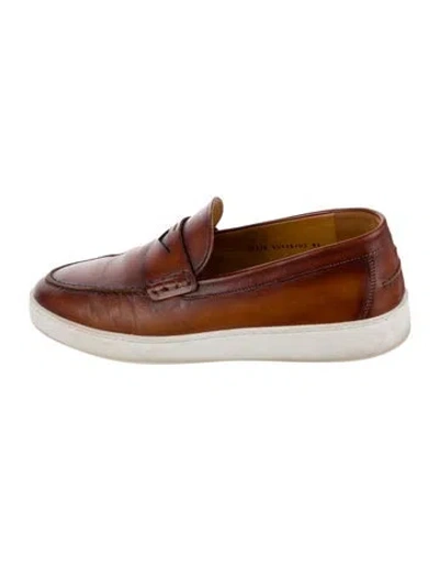 Pre-owned Magnanni Leather Boat Shoes In Brown