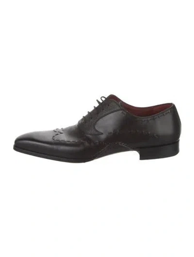 Pre-owned Magnanni Leather Brogues In Black