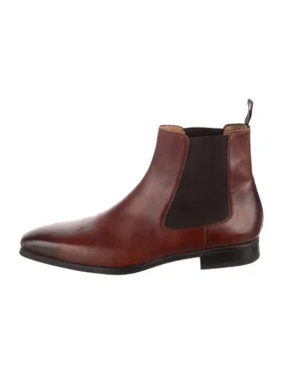 Pre-owned Magnanni Leather Chelsea Boots In Brown