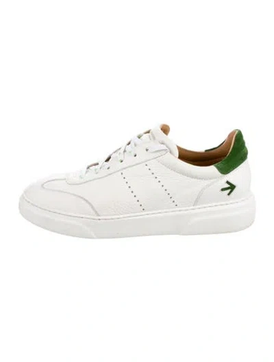 Pre-owned Magnanni Leather Colorblock Pattern Sneakers In White