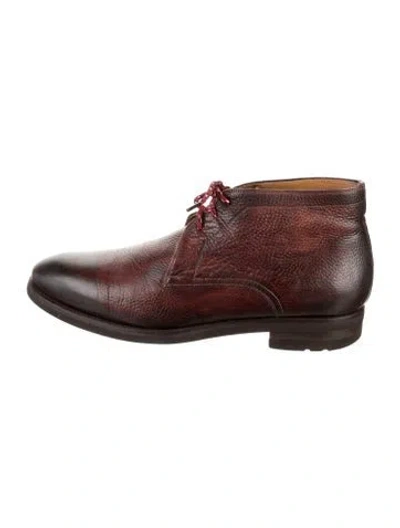 Pre-owned Magnanni Leather Derby Shoes In Brown