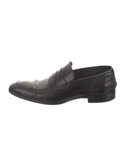 Pre-owned Magnanni Leather Dress Loafers In Black